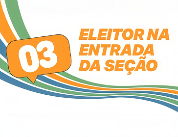 Ilustração da dica 3: eleitor na entrada da seção