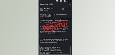 É falsa mensagem de cobrança para dar baixa no CNPJ de campanha