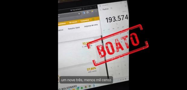 Diferença entre painéis do site Resultados durante suspensão da divulgação não indica votos sem origem