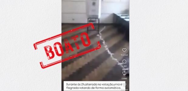 É falso que vídeo mostre urna registrando votos sozinha após as 17h nas Eleições 2026