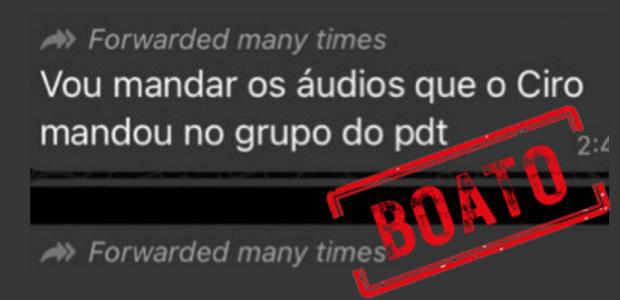 Áudio atribuído a Ciro Gomes com acusação de fraude eleitoral é falso