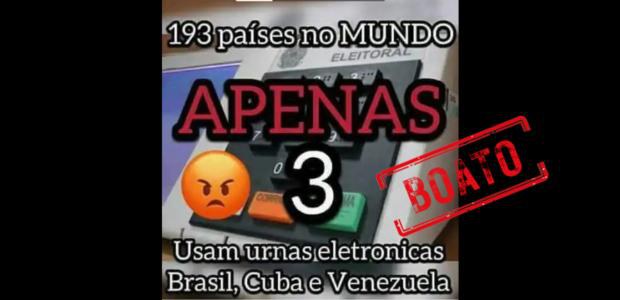 Eleições 2018: não é verdade que só três países usam urna eletrônica