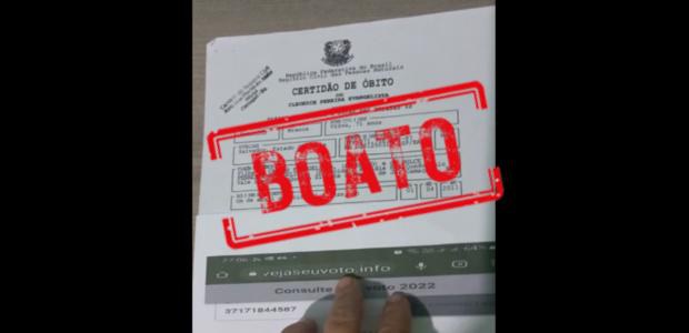 Eleitores falecidos de Camaçari (BA) não votaram nas Eleições 2022; site “Veja Seu Voto” não é fonte oficial de informação