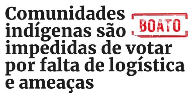 Não é verdade que eleitores indígenas da região do Xingu em MT não puderam votar por falta de transporte