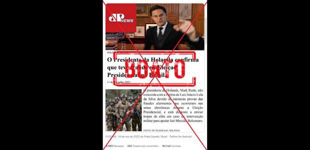 Primeiro-ministro holandês não confirmou que eleição presidencial brasileira foi fraudada