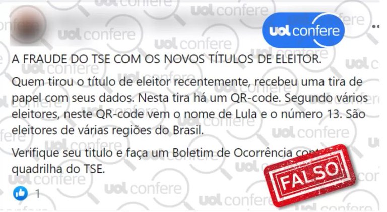 QR Code no título serve apenas para autenticar documentos e não computa voto do eleitor