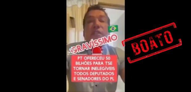 Senador não disse que partido pagou R$ 50 bilhões ao TSE para tornar adversários inelegíveis