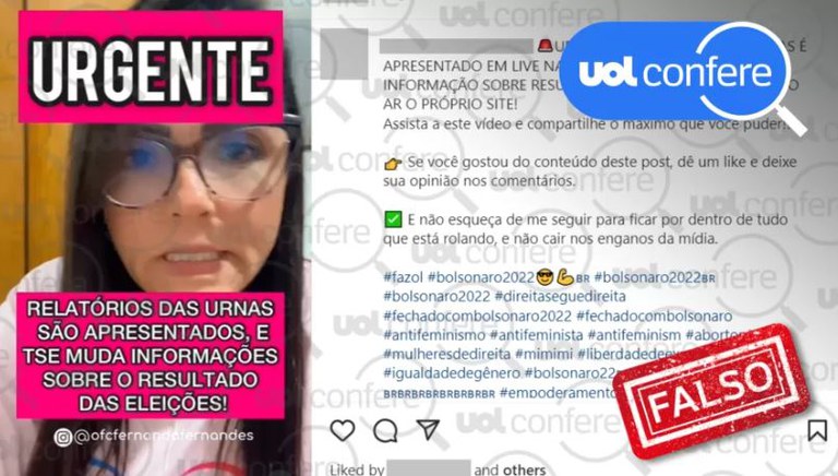 TSE não alterou informações sobre resultado das eleições após divulgação de relatório com denúncias falsas