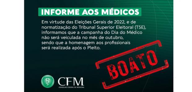 TSE não proibiu campanha sobre Dia do Médico