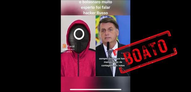 Vídeo mente sobre invasão de hackers russos a sistema do TSE e paralisação no recebimento de votos de candidato à Presidência