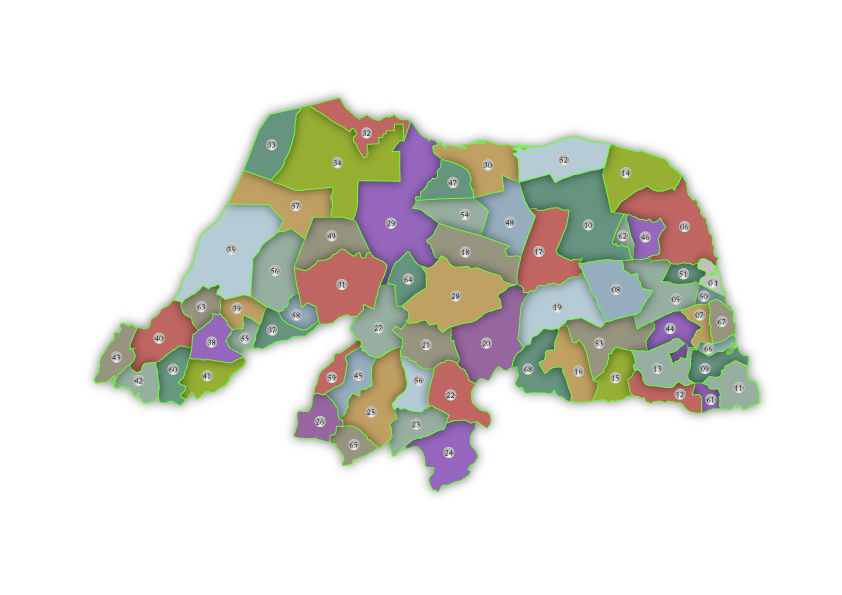 TRE-RN Mapa das zonas eleitorais do Estado