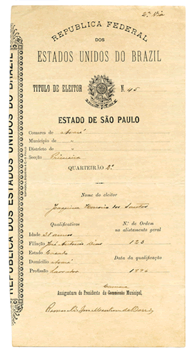 2º título eleitoral - 1890