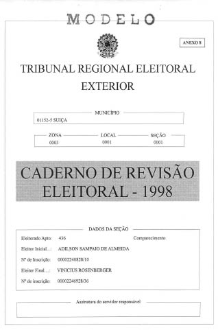 Anexo 8 ao Provimento-CGE nº 6/2003 (art. 1º, VIII)