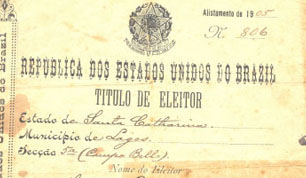 3º Título de Eleitor - 1904.