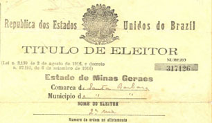 4º Título de Eleitor - 1916.